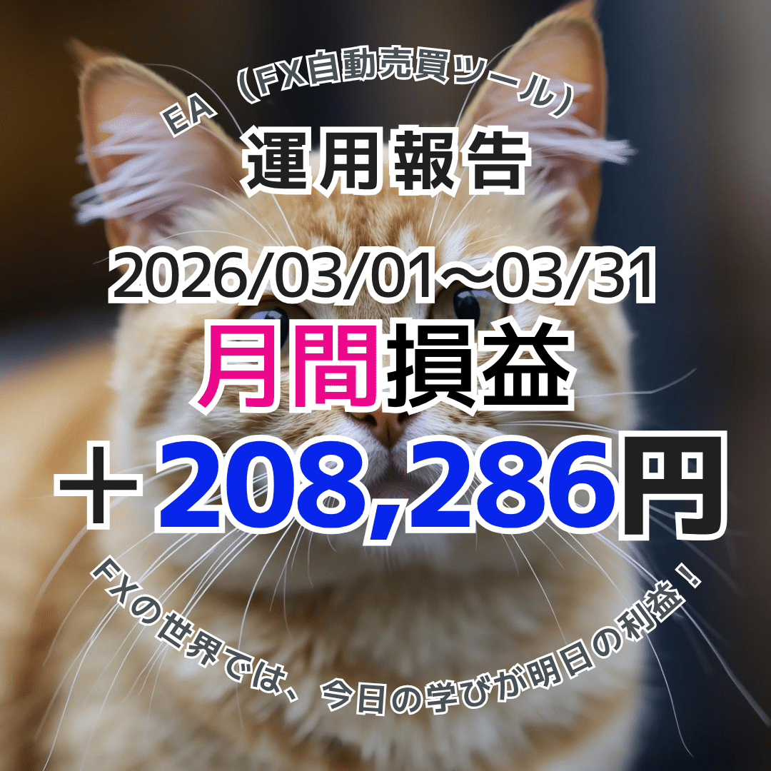 2026年3月のFX自動売買(EA)実績は＋208,286円